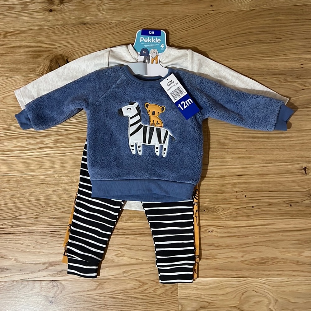 4 Piece baby top and pants set (12M)